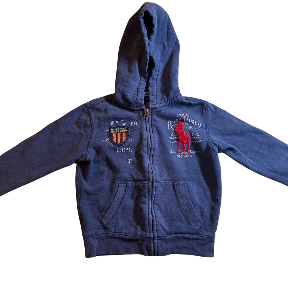 Polo Ralph Lauren Kids Navy Zip Up Sweatshirt